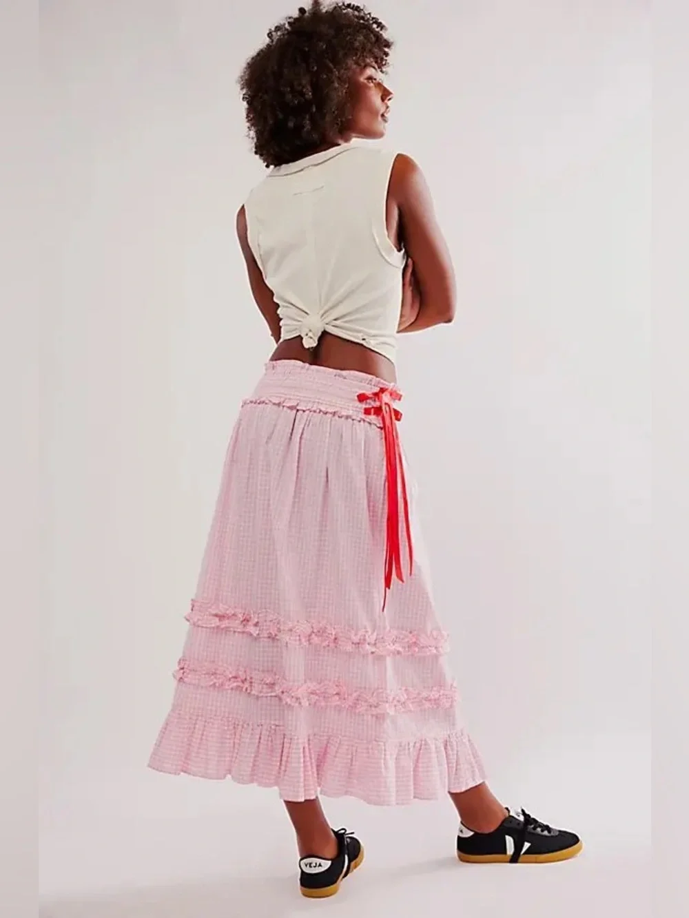 NWT Damson Madder Olivia Ruffle Midi Skirt UK 8 / US 4